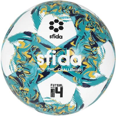 【sfida スフィーダ】フットサルボール4号 INFINITO RIMBA ホワイトxターコイズ SB-23IR02
