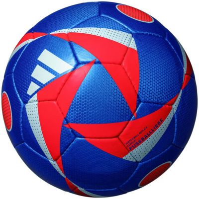 【adidas アディダス】サッカーボール 5号球 EURO2024 フースバルリーベ リーグ 青ｘ赤 AF594BR