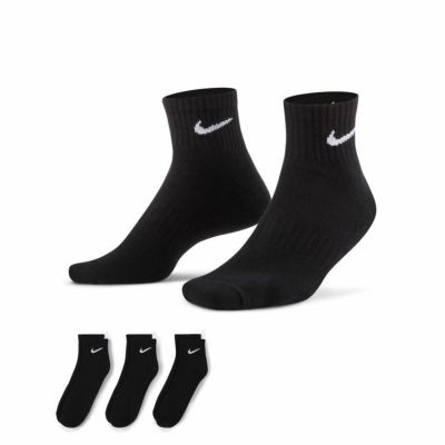 【NIKE ナイキ】3P Eクッション クウォーター ソックス ブラック SX7667 010