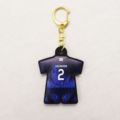 【オフィシャル ライセンスグッズ】JFA プレーヤーズユニ型ラバーキーホルダー ＃2 菅原由勢 24JFA-015