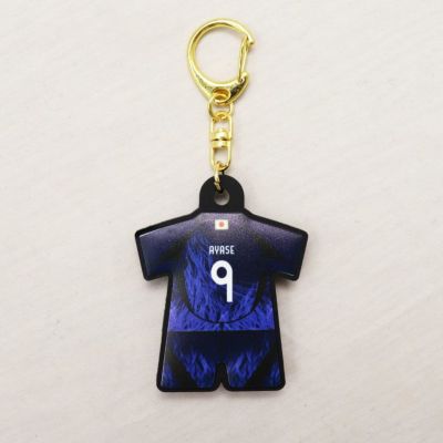 【オフィシャル ライセンスグッズ】JFA プレーヤーズユニ型ラバーキーホルダー ＃9 上田綺世 24JFA-015