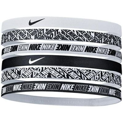 【NIKE ナイキ】プリンテッド ヘッドバンド 6本パック ホワイト/ブラック BN2072-176
