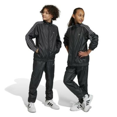 特価【adidas アディダス】ジュニア エッセンシャルズ スリーストライプス ウーブントラックスーツ ブラック ECN98 HR6335