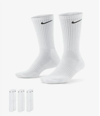 NIKE ナイキ エブリデイ クッションド クルーソックス 3足 ホワイト SX7664 100