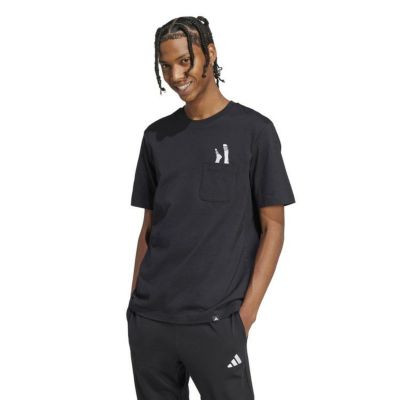 adidas アディダス サンダルグラフィック ポケット Tシャツ ブラック KPR57 JC5283