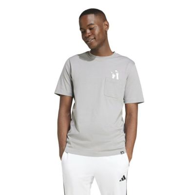 adidas アディダス サンダルグラフィック ポケット Tシャツ グレー KPR57 JC5284