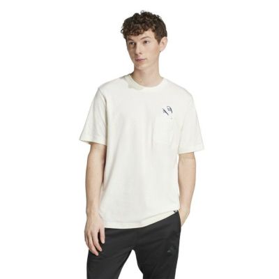 adidas アディダス サンダルグラフィック ポケット Tシャツ オフホワイト KPR57 JM0374