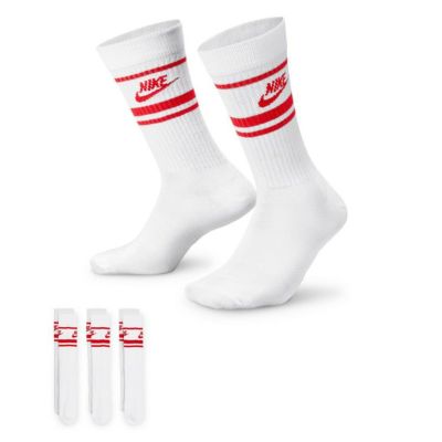 NIKE ナイキ NSW エブリデイ エッセンシャル クルーソックス 3P ホワイト/ユニバーシティレッド DX5089-102