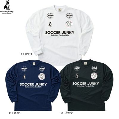 shizugakuサッカーウェア ホワイト/ブラック soccer junky サッカージャンキー L/S DRY TEE フライングダッチマン